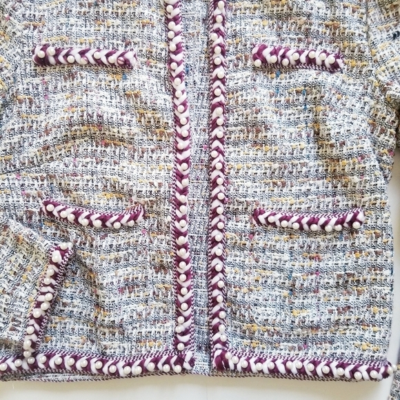 Luxury Brand Chanel-style Tweed and Pearl Blazer Jacket Small Sweater - Picture 7 of 16